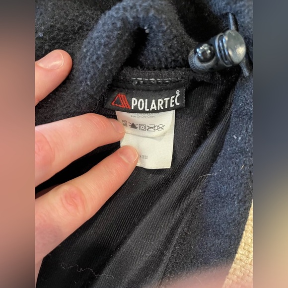 Eddie Bauer Men’s Vest Fleece Black Polartec Vintage Zip Jacket Fall Coat Medium - Picture 8 of 8